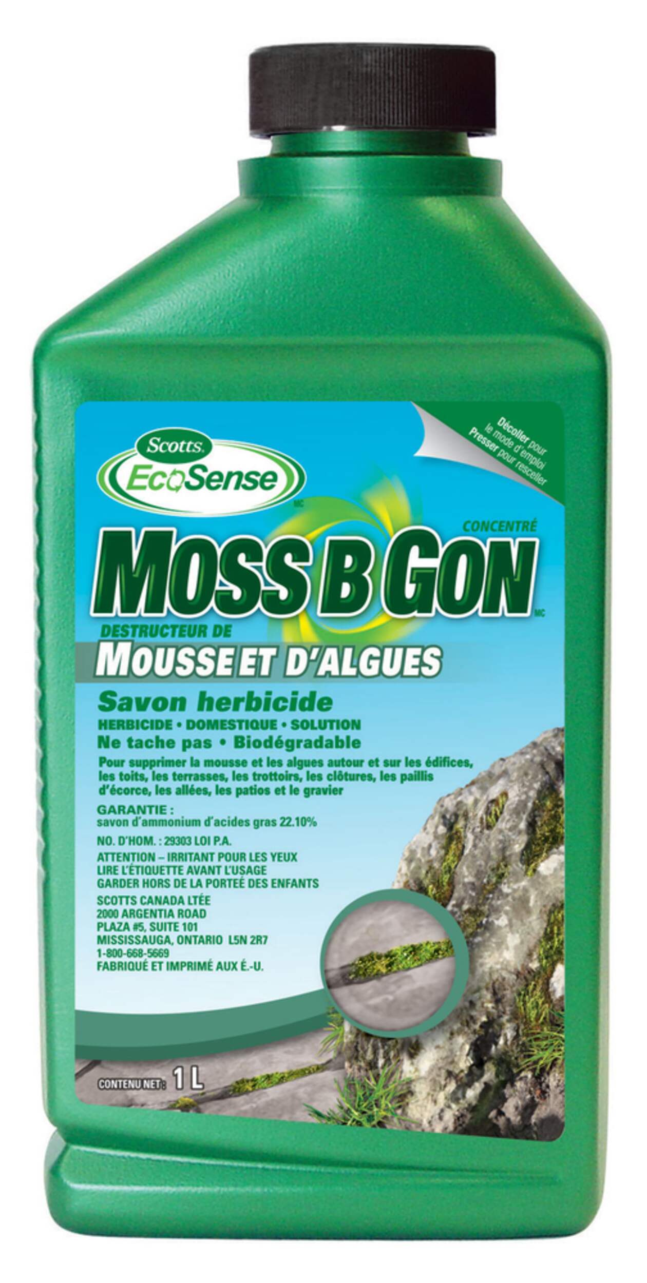 EcoSense Moss B Gon Moss and Algae Killer Concentrate, 1L Canadian