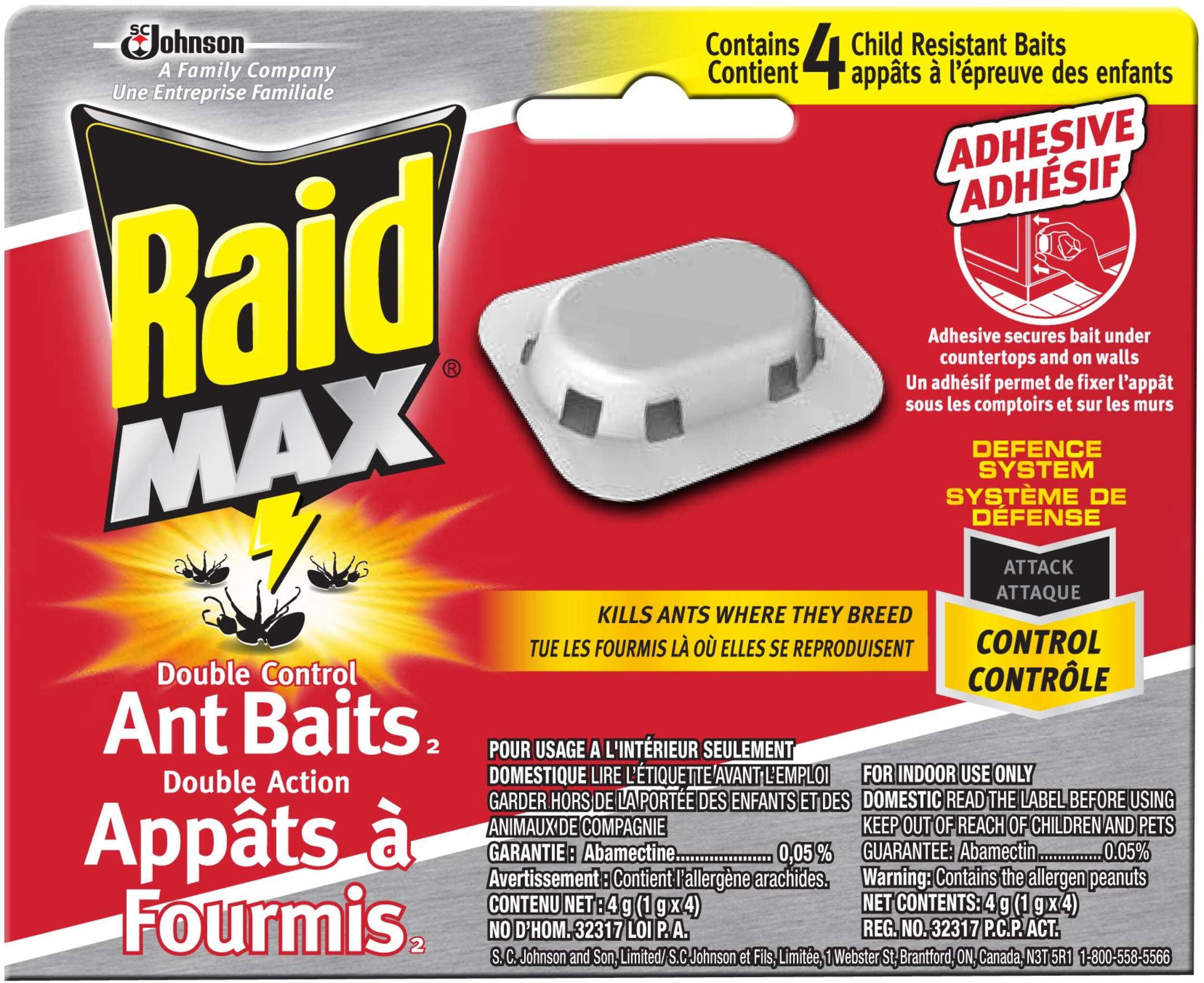 Raid® MAX Double Control Indoor Ant Baits, Ant Killer & Traps, 4-pk Front_Flat