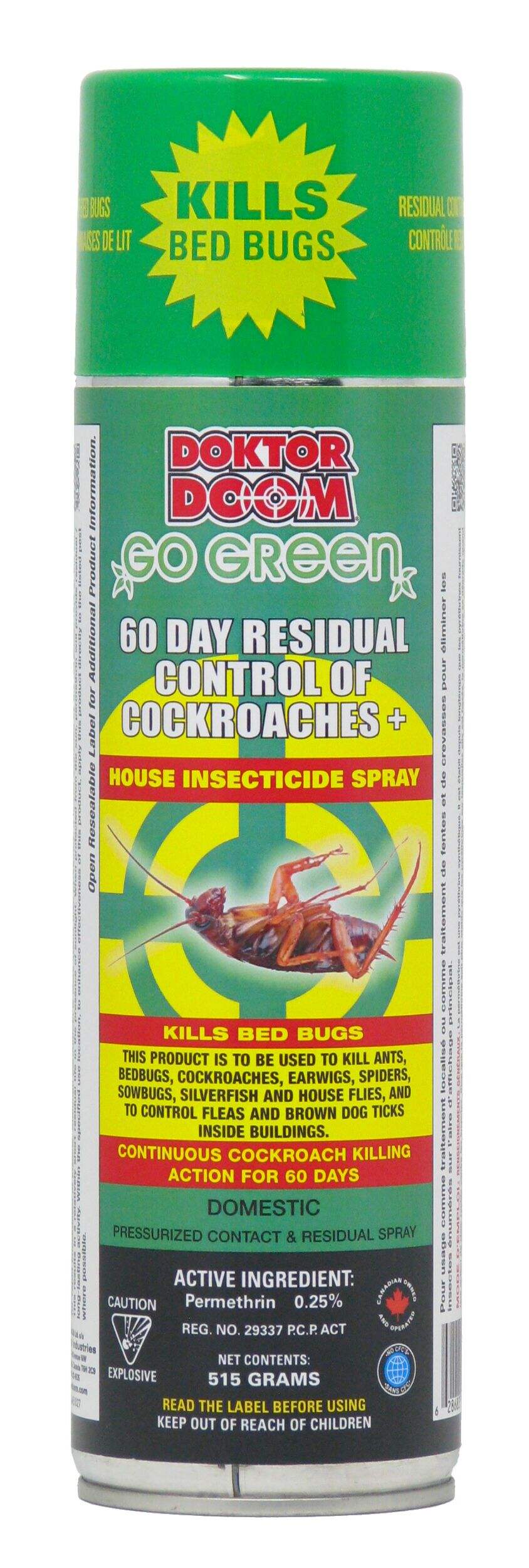 Doktor Doom Go Green House 60 Day Residual Cockroach Control, Insecticide Spray, 515-g Front_Flat