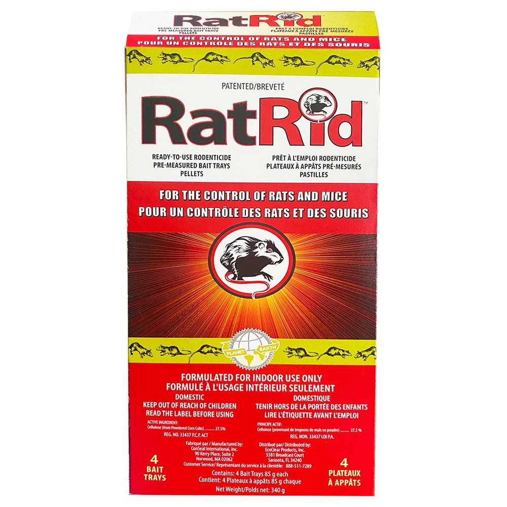 RatRid Indoor ReadytoUse PreMeasured Rat & Mouse Bait Trays, Non