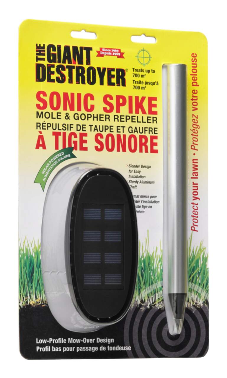 Giant Destroyer Sonic Spike Solar Powered Mole & Gopher Repeller