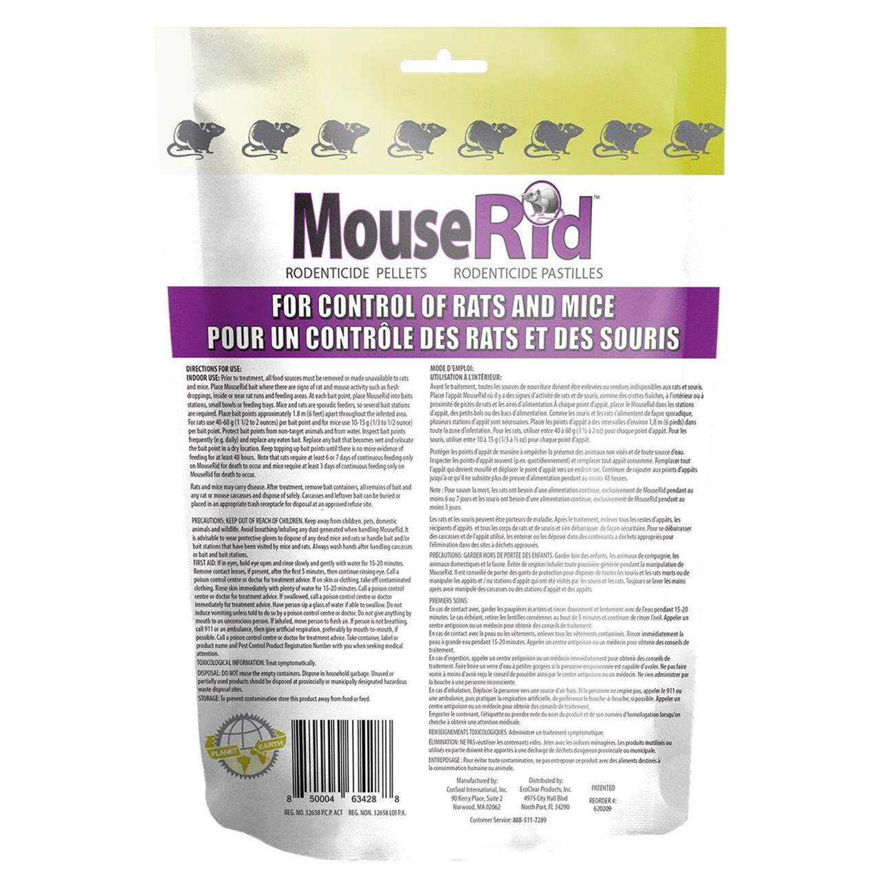 MouseRid Indoor Ready-to-Use Resealable Rodenticide Pellets, 500-g
