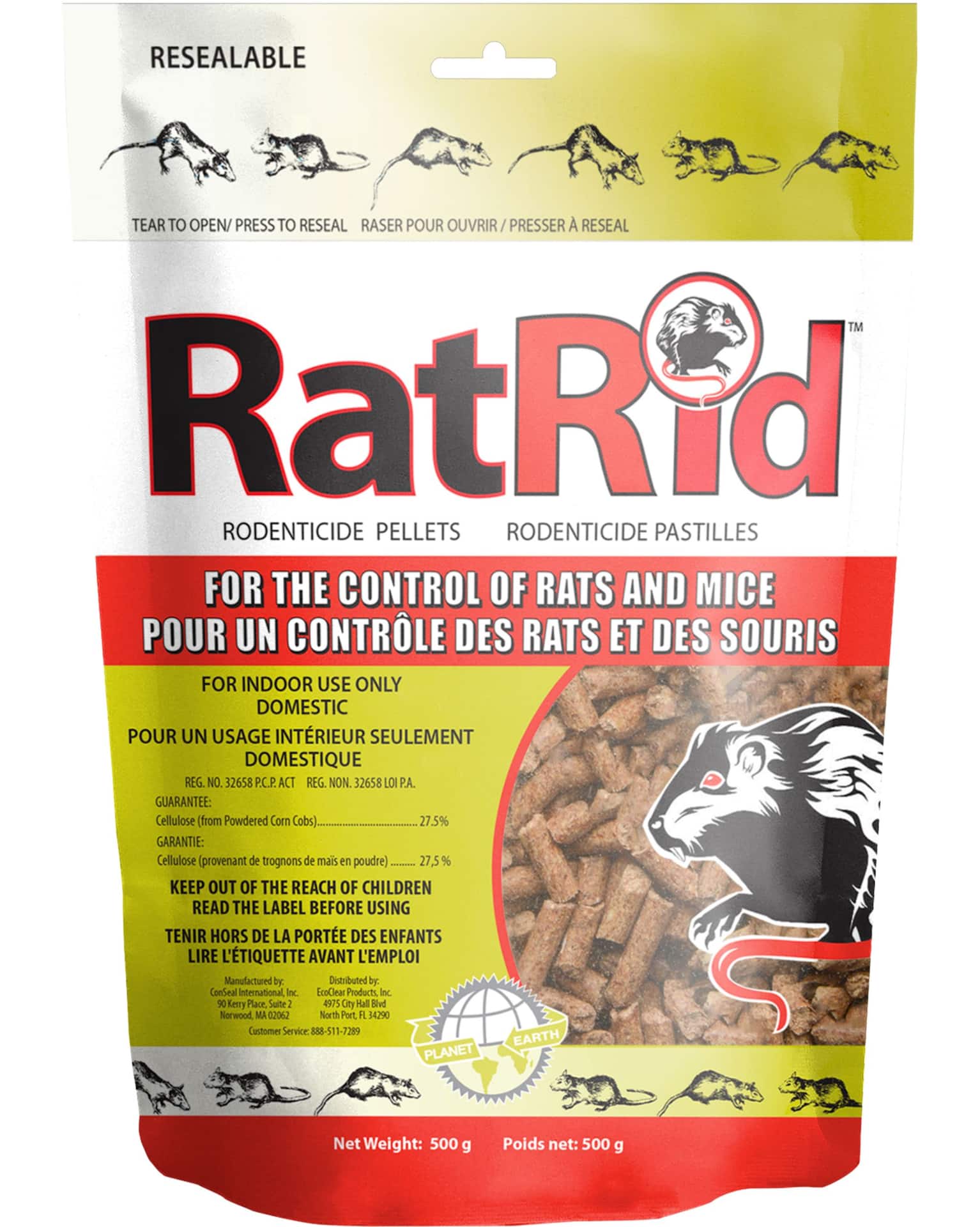 RatRid Rodenticide Pellets, 500-g