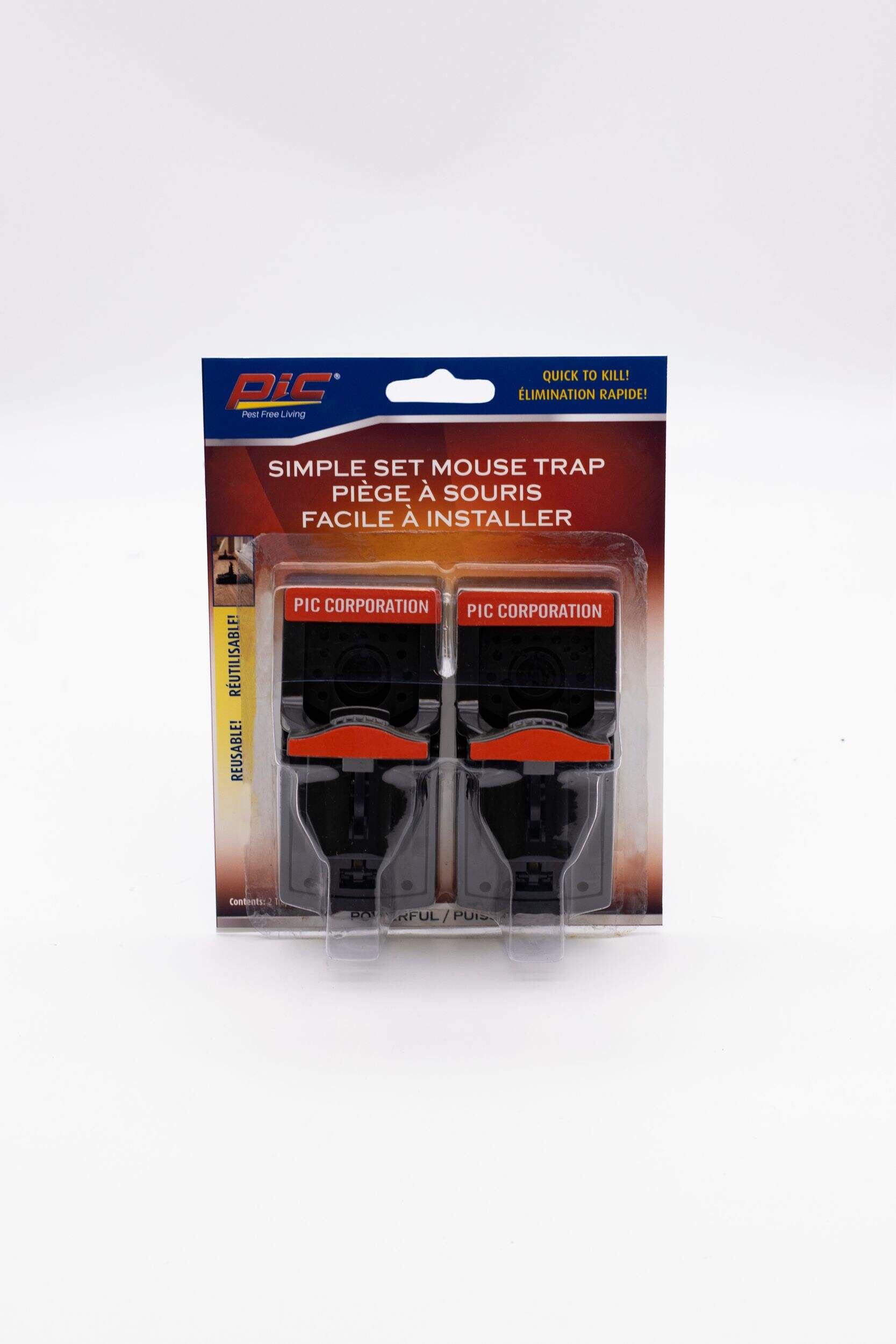 PIC Pest Free Living Indoor/Outdoor Reusable Simple Set Mouse Trap, 2-pk Front_Flat