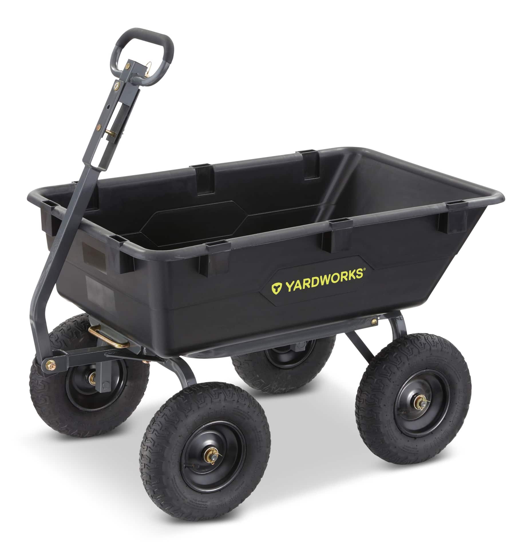 Yardworks Poly Tray 4-Wheel Garden/Yard Cart 1200 lb