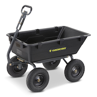 Yardworks Poly Tray 4-Wheel Garden/Yard Cart, 1200-lb Front_Three_Fourths_Angled_Left