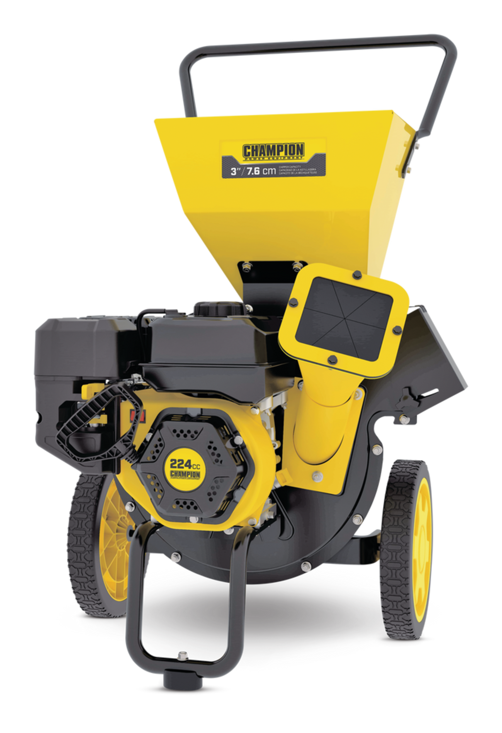 Champion 100472 3-in 224cc Gas-Powered Cordless Shredder/Chipper Front_Three_Fourths_Angled_Left