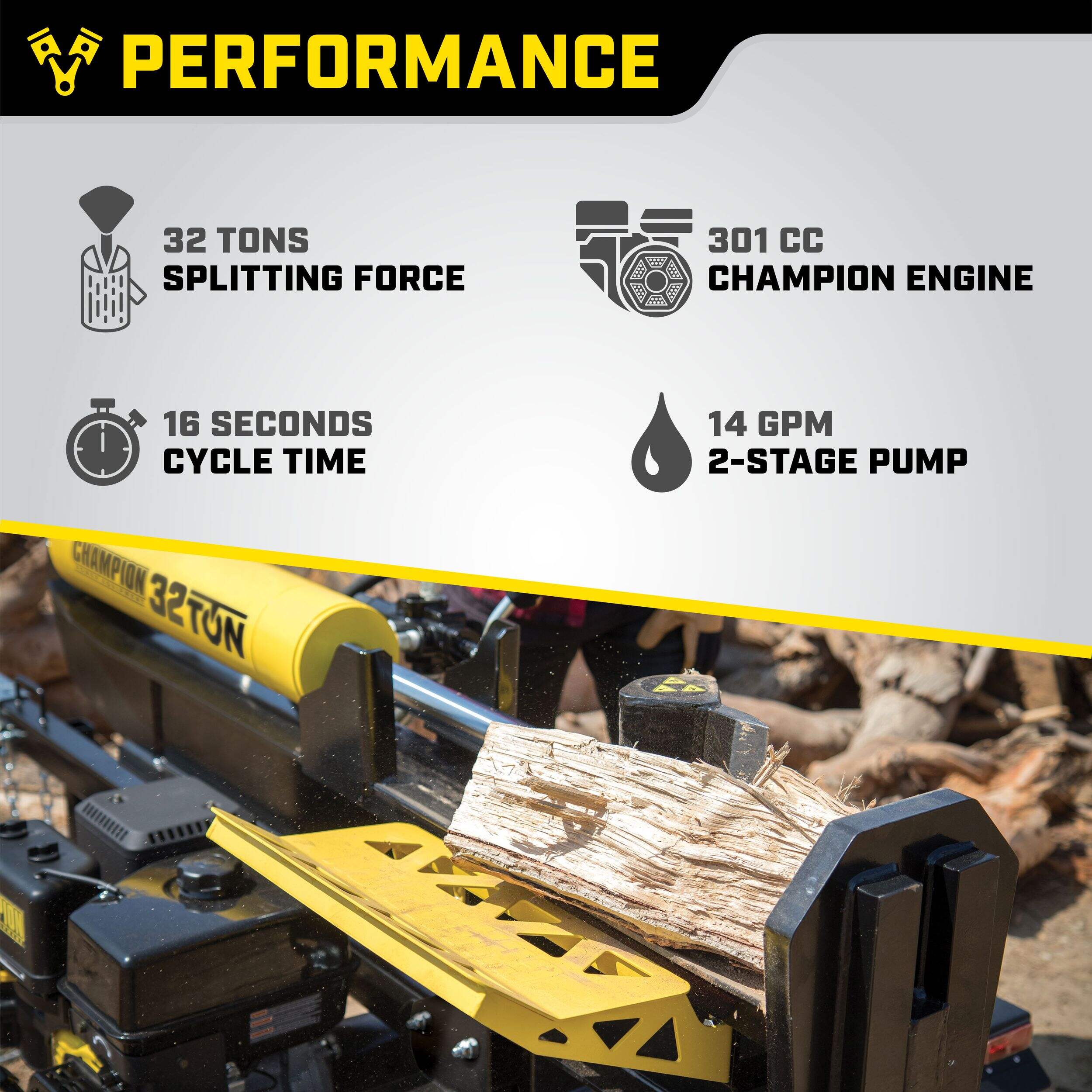 Champion Power Equipment 301cc Full Beam Log Splitter, 32ton Canadian Tire