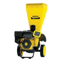 Champion Power Equipment 338cc Chipper/Shredder, 3-in, Yellow/Black Front_Three_Fourths_Angled_Left