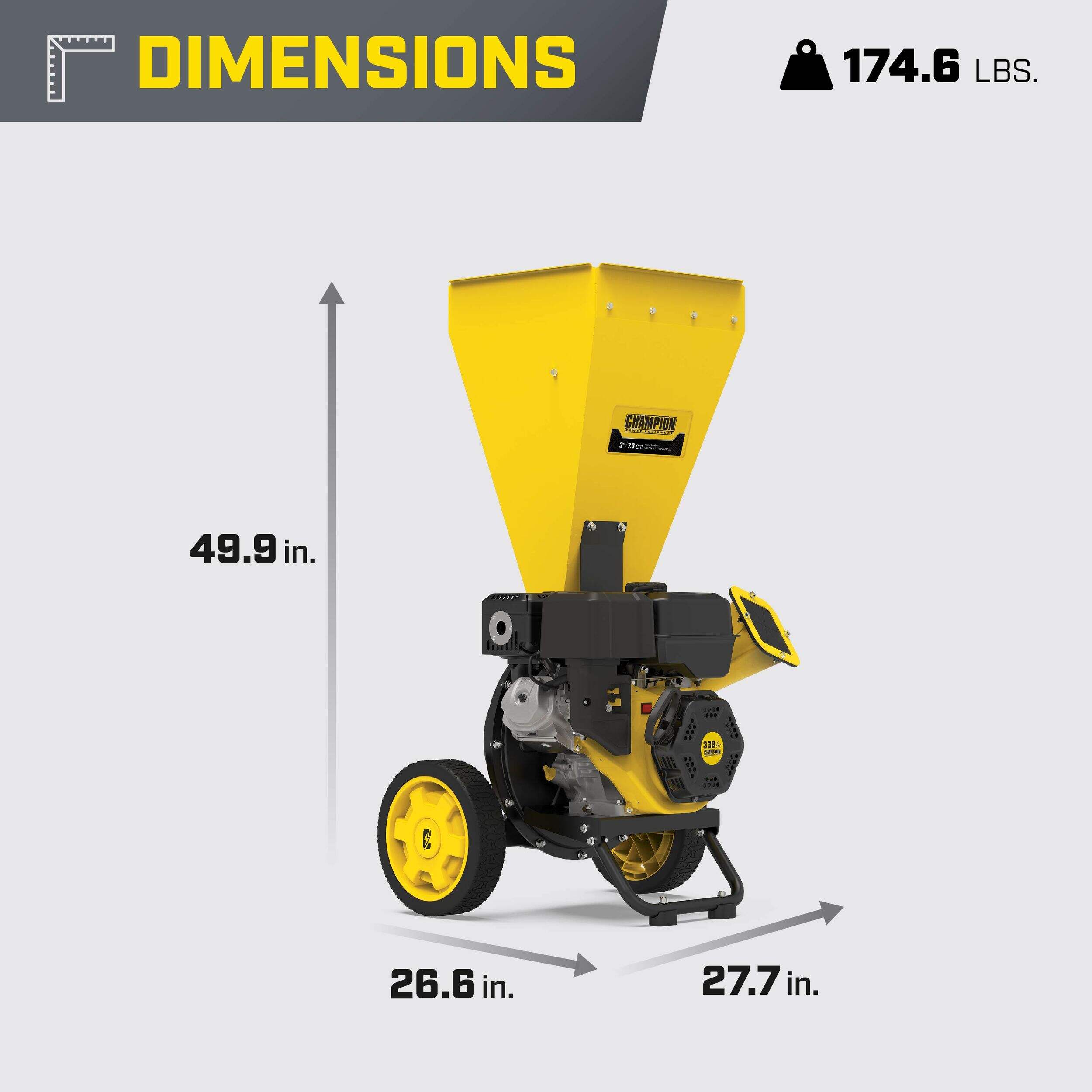 Champion Power Equipment 338cc Chipper/Shredder, 3in Canadian Tire