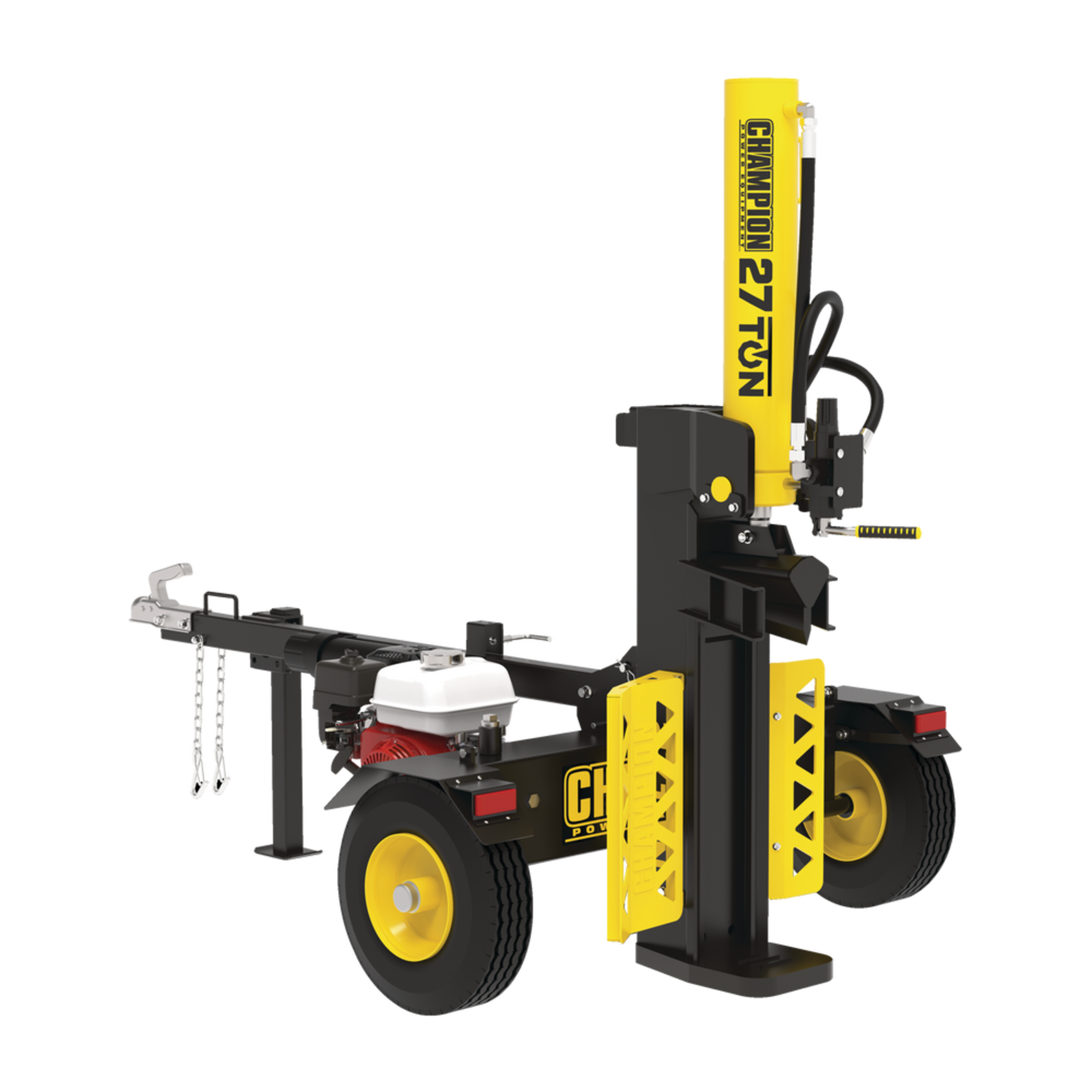 Champion 100877 27-Ton 196cc Gas-Powered Log Splitter with Honda GX200 Engine Front_Three_Fourths_Angled_Right