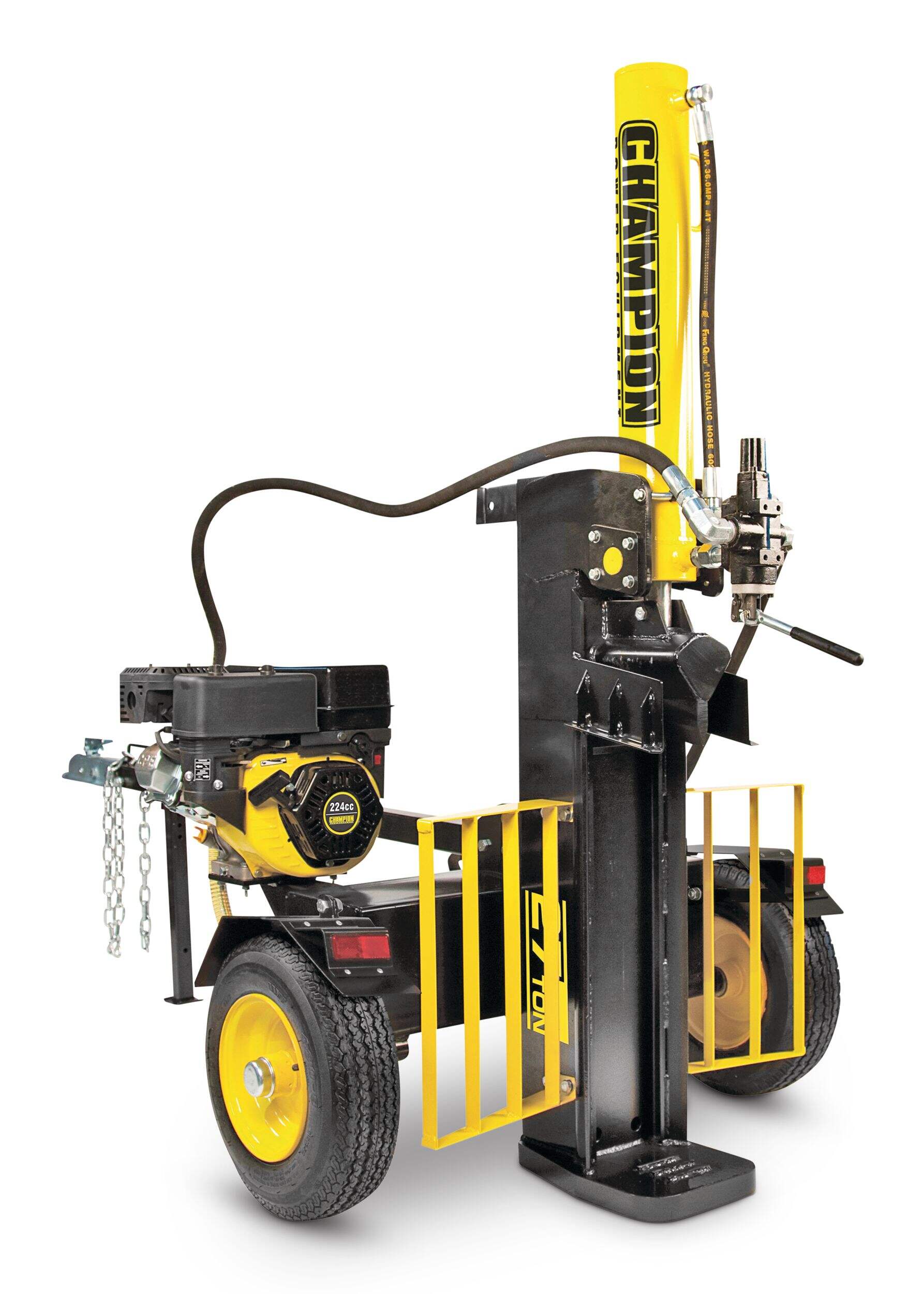 Champion 100883 27-Ton 224cc Gas-Powered Log Splitter Front_Three_Fourths_Angled_Right