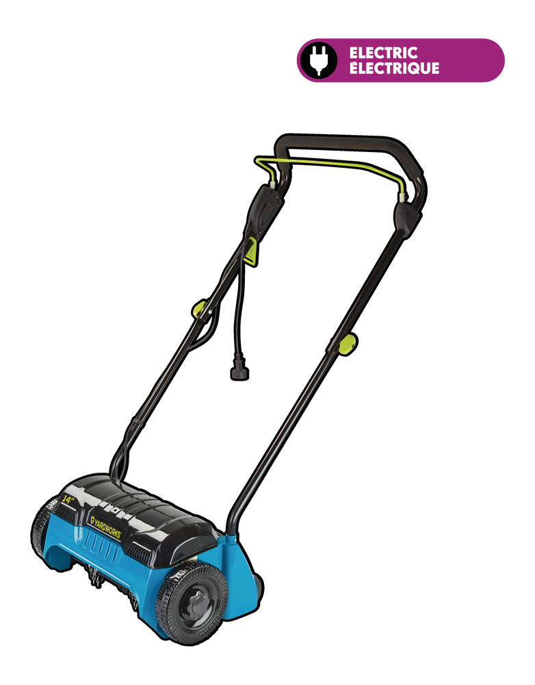 Yardworks GLR120CU 14in 10A Electric Corded 4000 RPM Dethatcher