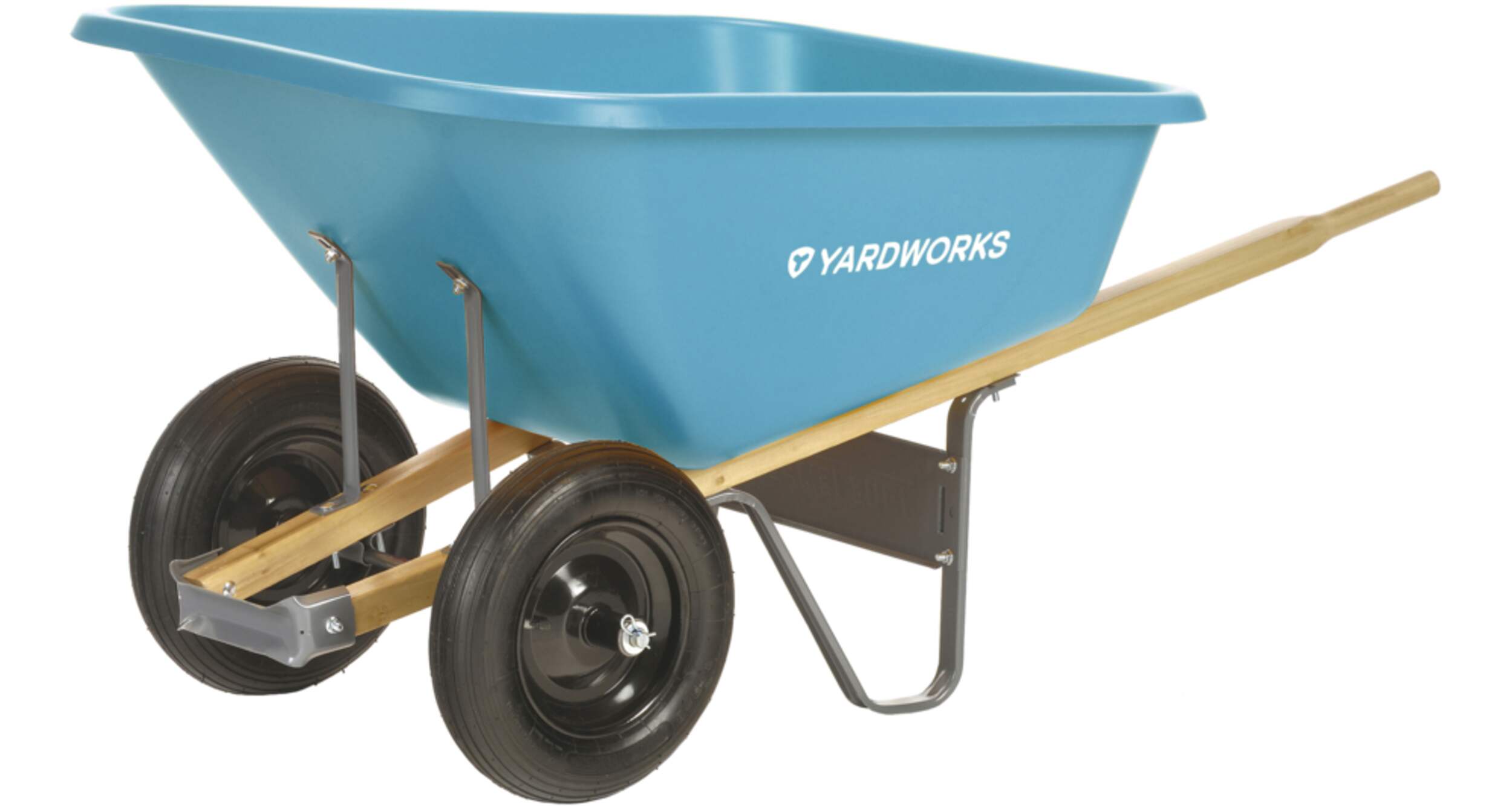 Yardworks Poly Tray 2-Wheel Garden/Yard Wheelbarrow, 8-cu-ft Front_Three_Fourths_Angled_Left