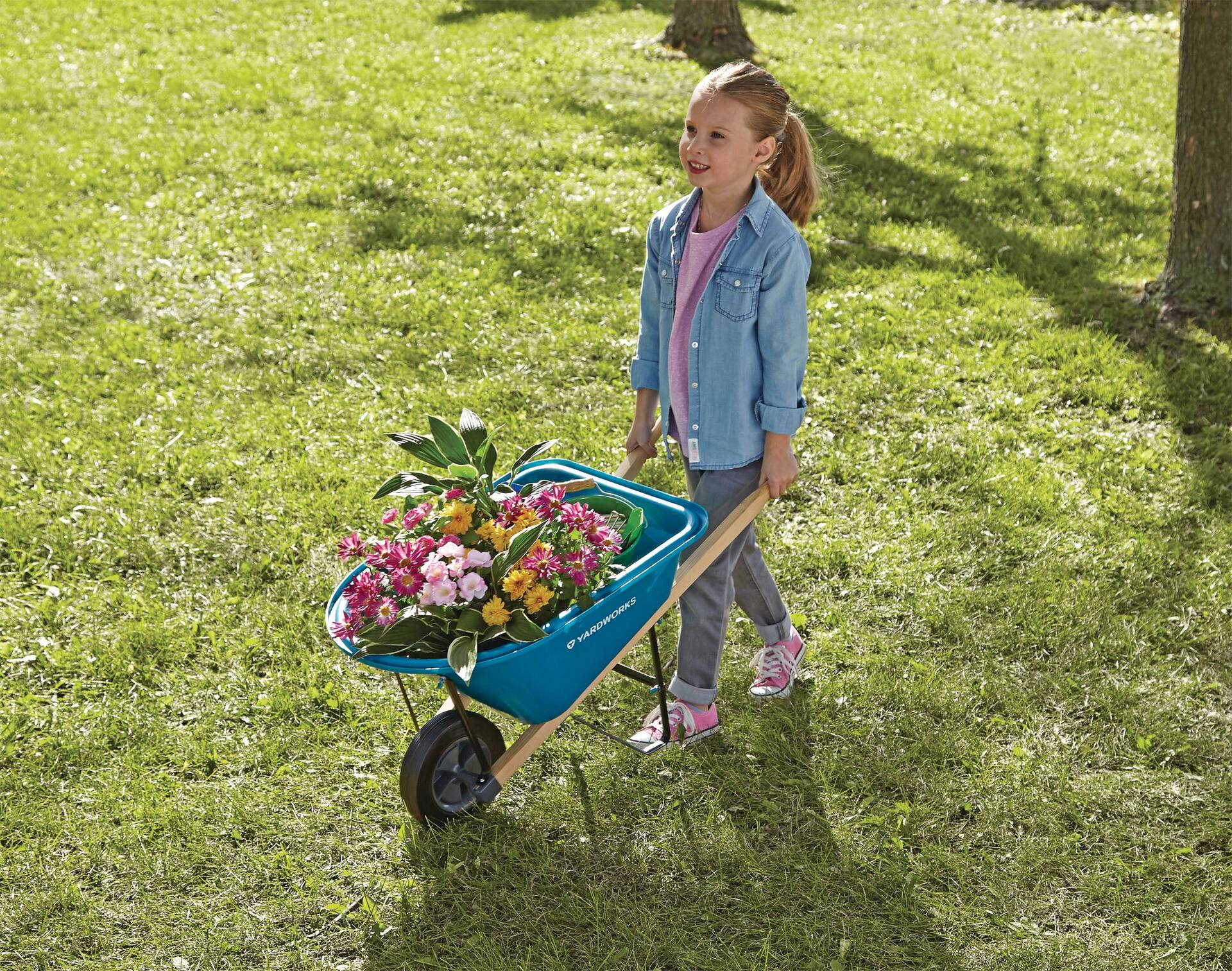 Kids store plastic wheelbarrow