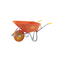 TUFX Poly Tray 1-Wheel Flat Free Garden/Yard Wheelbarrow, 6-cu-ft Front_Angled_Left