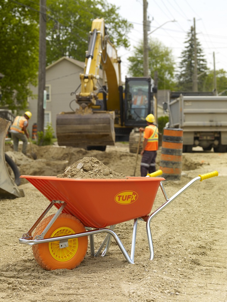 TUFX Poly Tray 1Wheel Flat Free Garden/Yard Wheelbarrow, 6cuft Canadian Tire