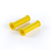 TUFX Wheelbarrow Poly Handle Grips, Pair, Yellow Front_Three_Fourths_Angled_Left