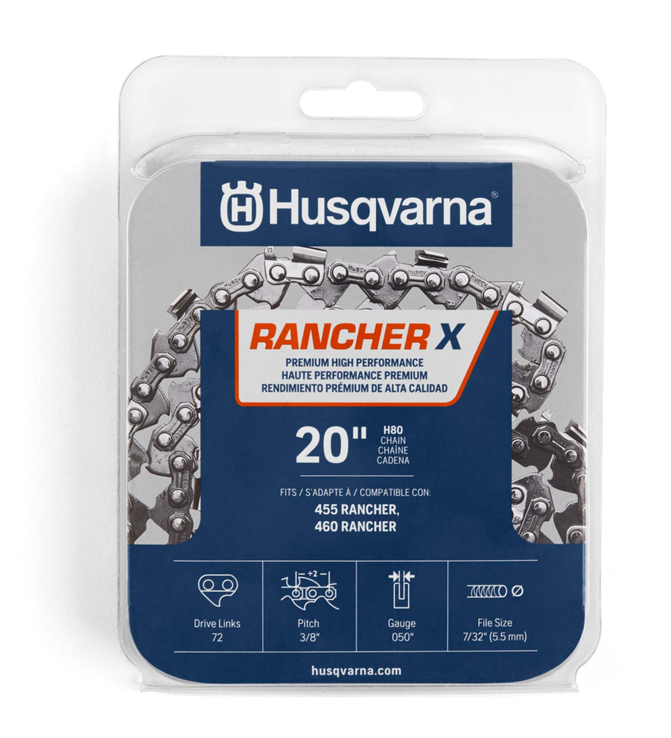 Husqvarna X-Cut SP33G Replacement Chainsaw Chain, 0.325-in Pitch, 050-Gauge, 20-in Front_Flat
