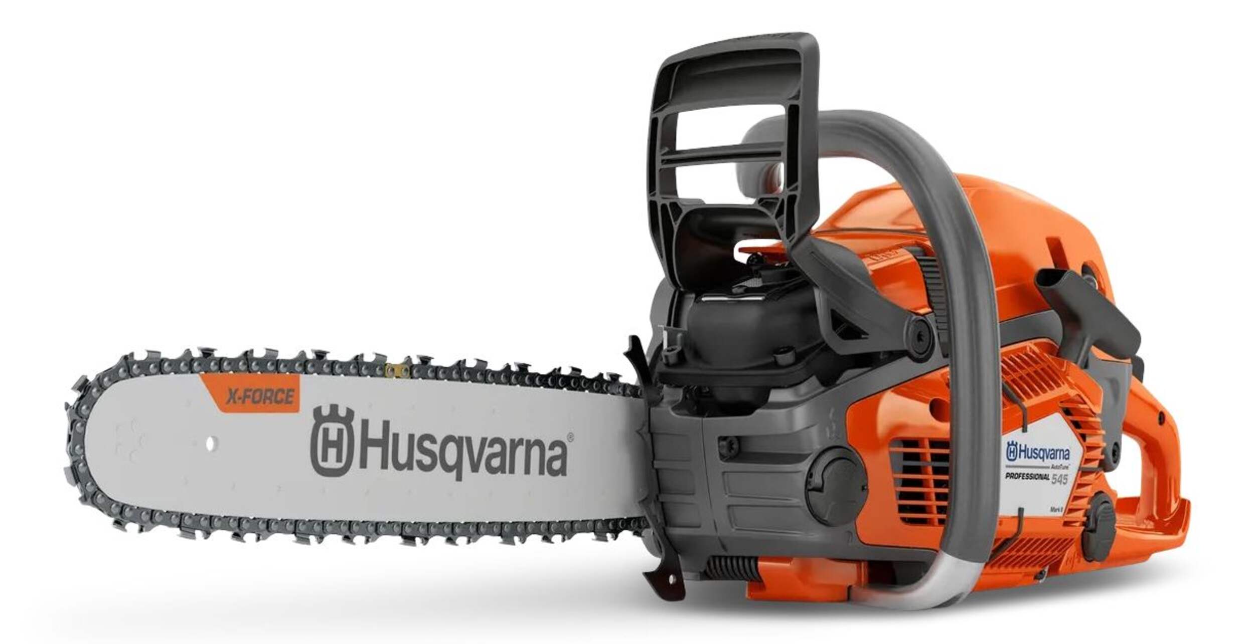 Husqvarna 545 Mark II 2-Cycle Engine Gas Chainsaw, Orange, 20-in Front_Three_Fourths_Angled_Left