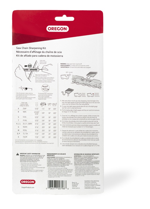 Oregon 38276 Chainsaw Sharpening Kit, 5/32in Canadian Tire