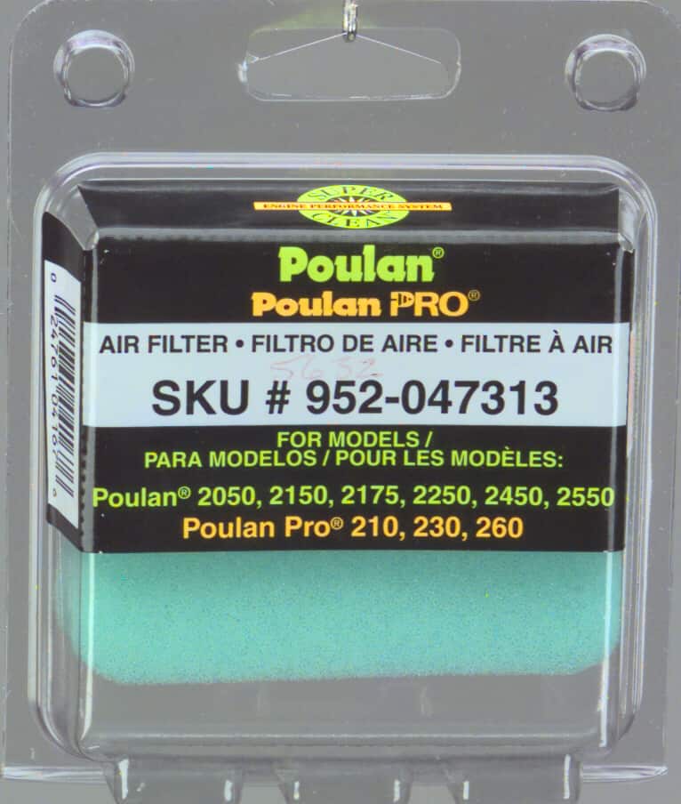 Poulan Chainsaw Air Filter Canadian Tire