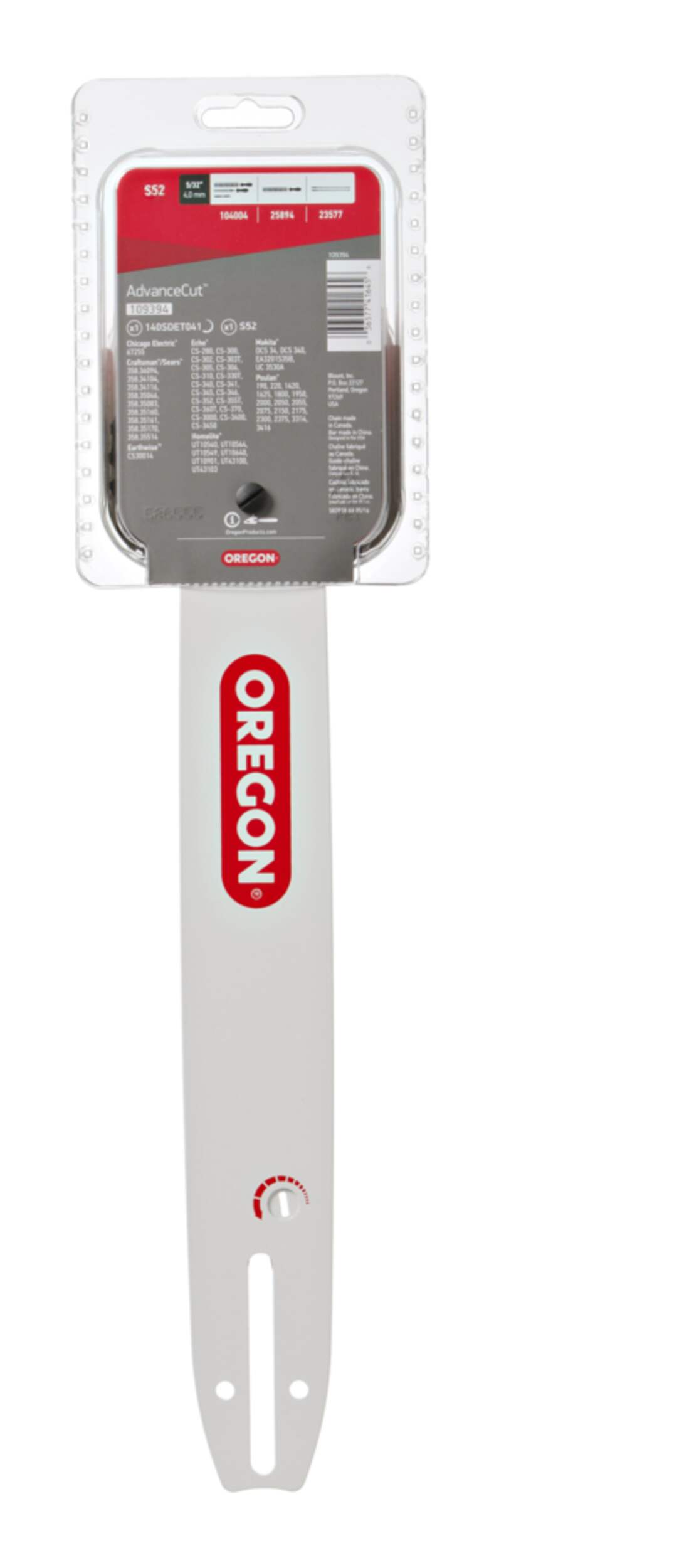 Oregon AdvanceCut 27856 Guide Bar & S52 Chainsaw Chain Combo, 14in