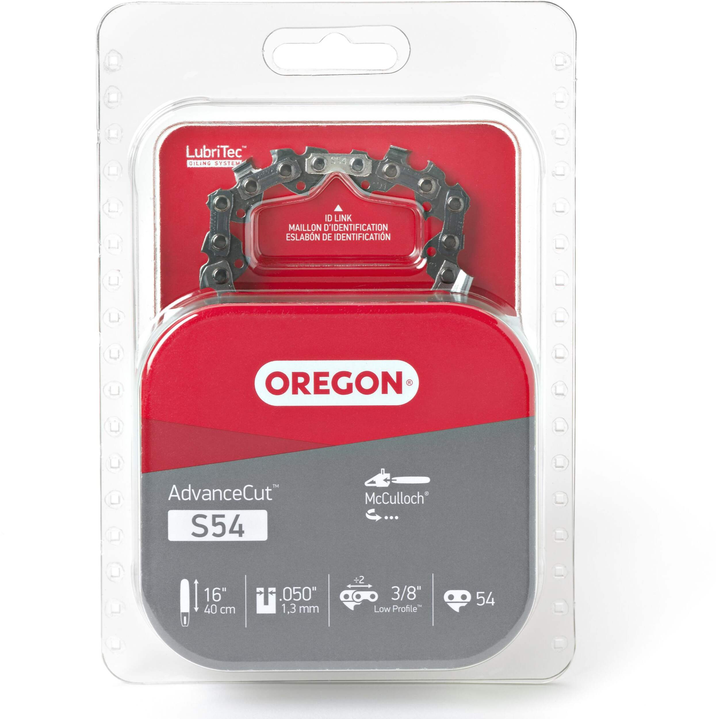 Oregon S54 AdvanceCut Semi Chisel Replacement Chainsaw Chain, Fits Various Models, 16-in Front_Flat