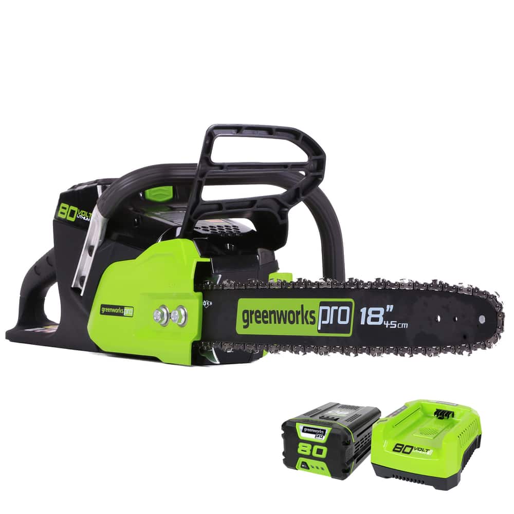 Greenworks 80V Cordless Chainsaw, 18-in