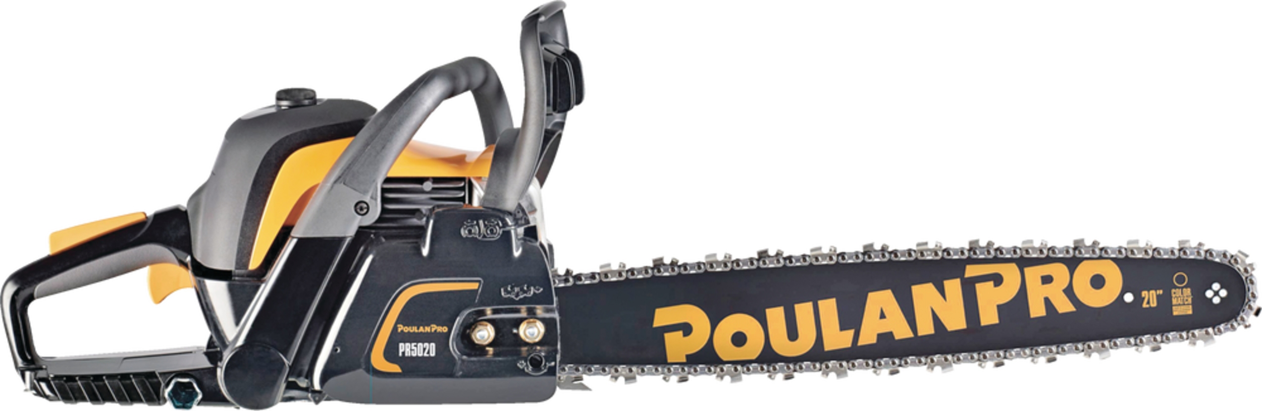 Poulan PR5020 50cc 2Cycle Engine Gas Chainsaw, Black/Yellow, 20in
