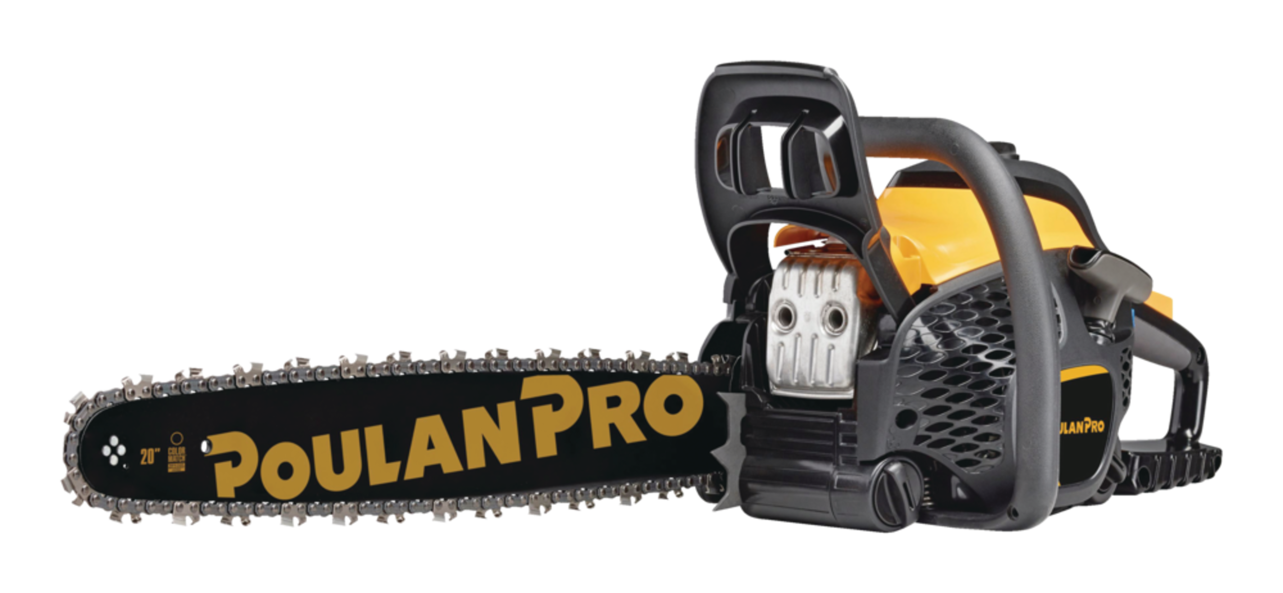 Poulan PR5020 50cc 2-Cycle Engine Gas Chainsaw, Black/Yellow, 20-in Front_Angled_Left