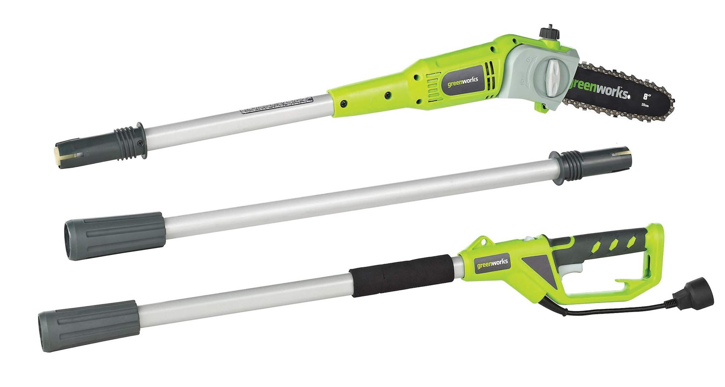 Scie à long manche électrique Greenworks, 6,5 A, 8 po Front_Angled_Left