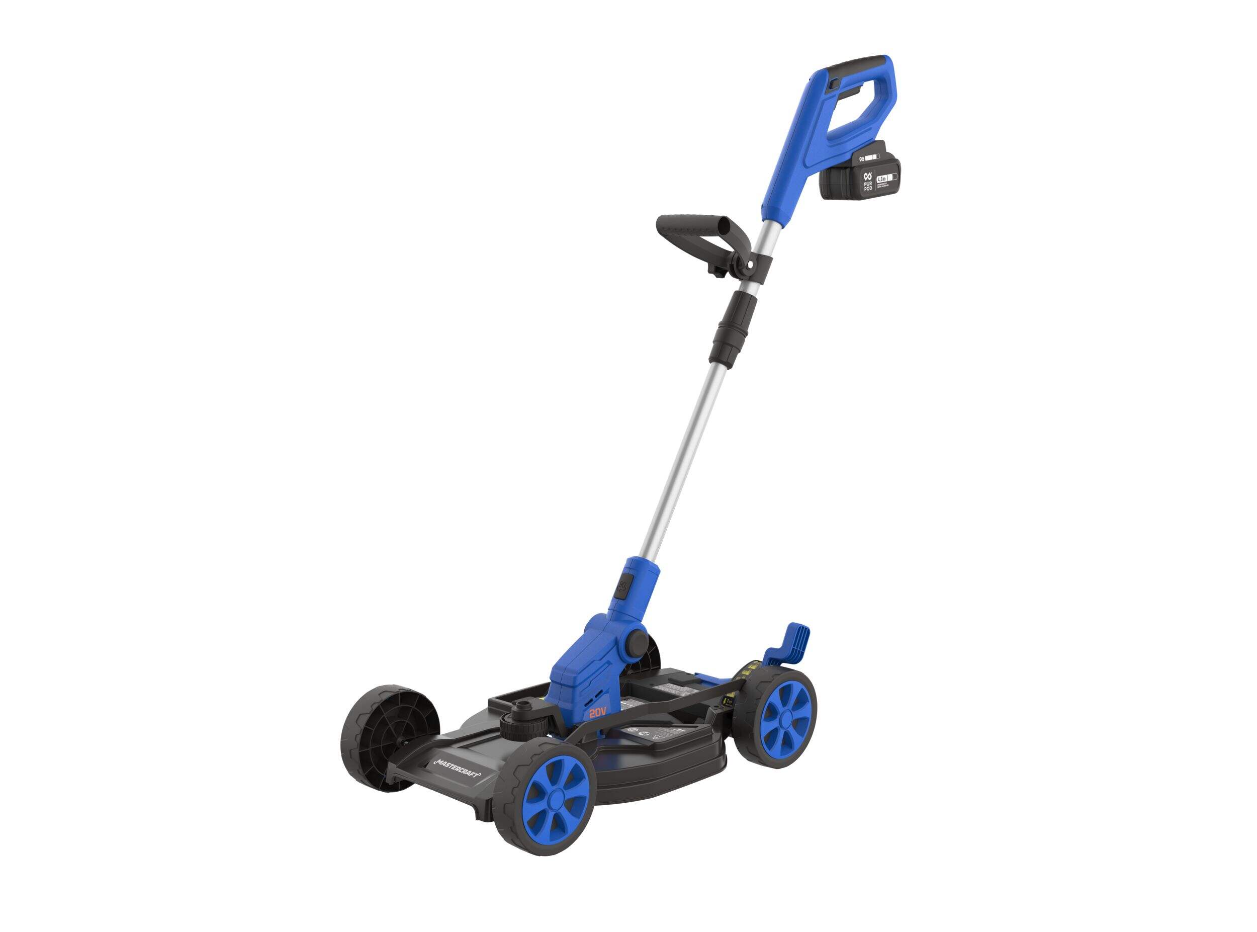 Coupe-herbe, tondeuse et taille-bordure sans fil 3-1 Mastercraft PWR POD 20 V Front_Three_Fourths_Angled_Left
