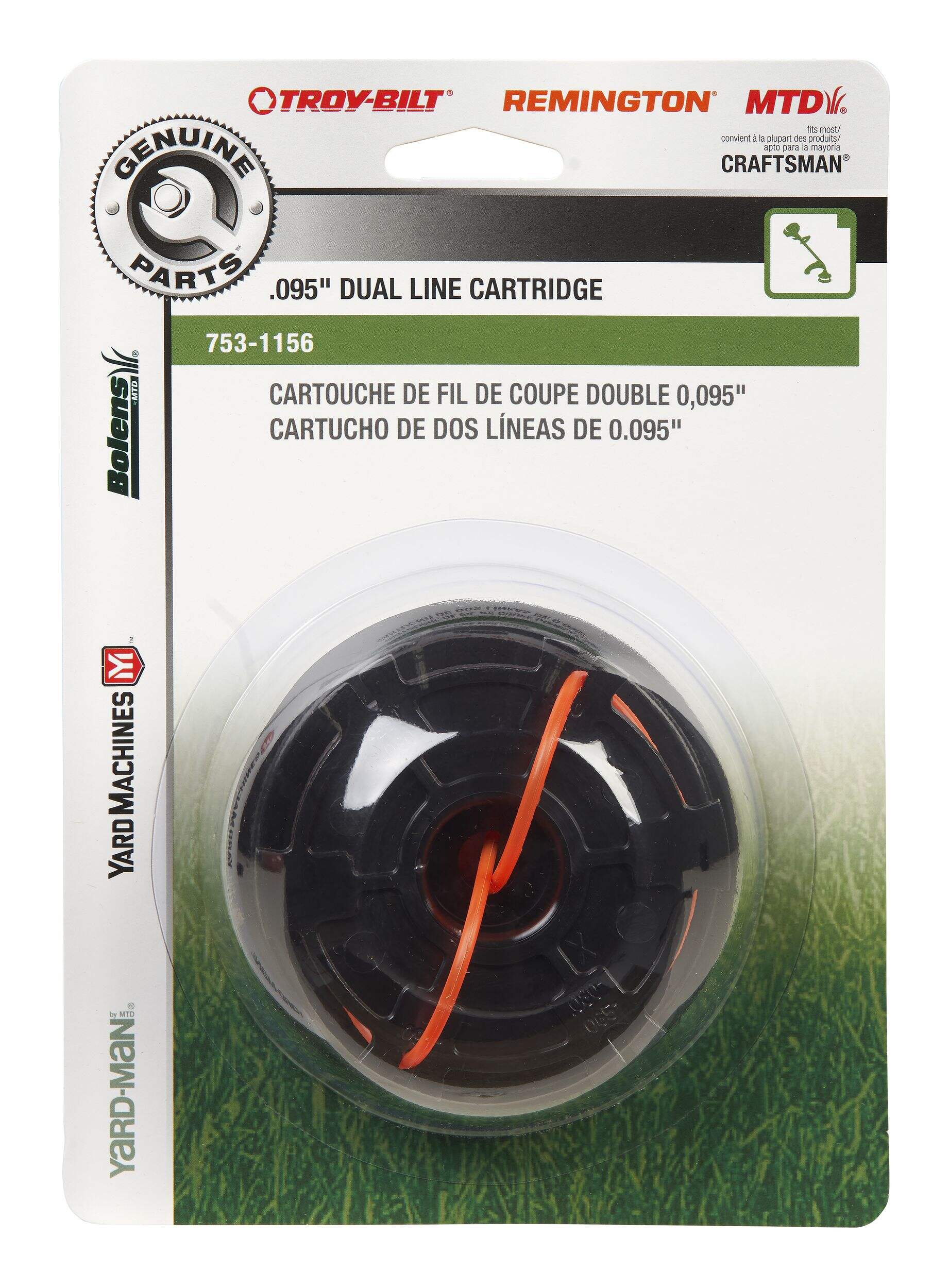 MTD Genuine Factory Parts Pre-Wound Dual Trimmer Line 20 ft x 0.095-in Front_Flat