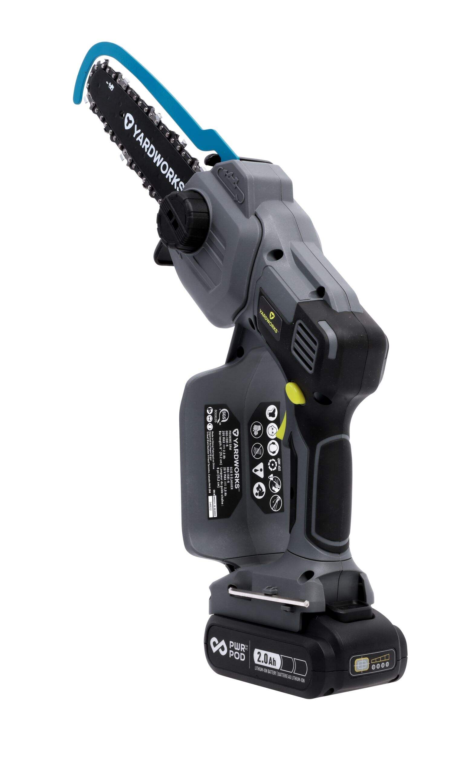 Yardworks 20V Cordless Hand Held Pruning Saw, 6" with PWR POD 2.0Ah