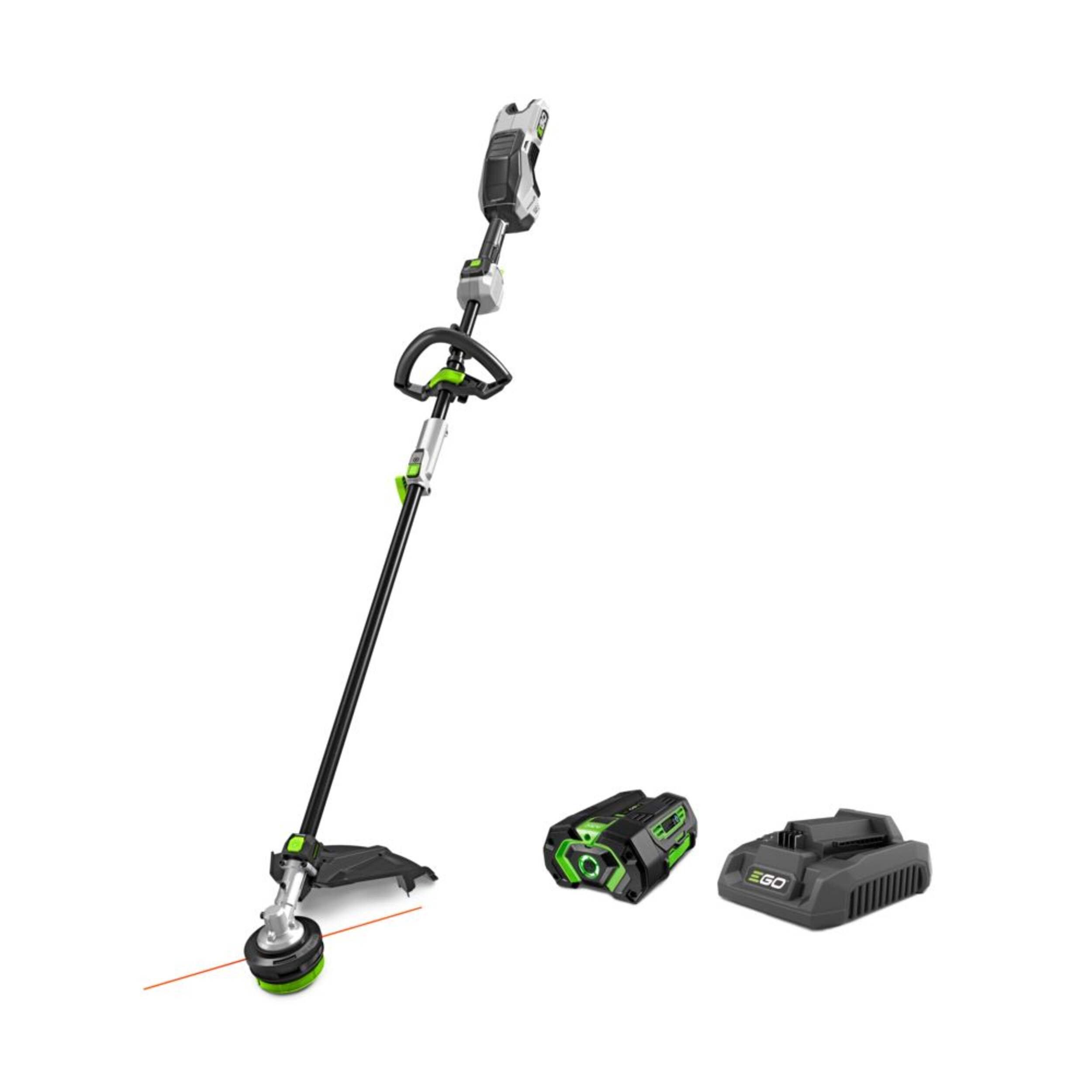 EGO POWER+ 56V Brushless Cordless Multi-Head 16-in String Trimmer with POWERLOAD™ Technology, includes (1)4.0Ah Battery and (1)320W Charger, MST1603 Front_Three_Fourths_Angled_Left