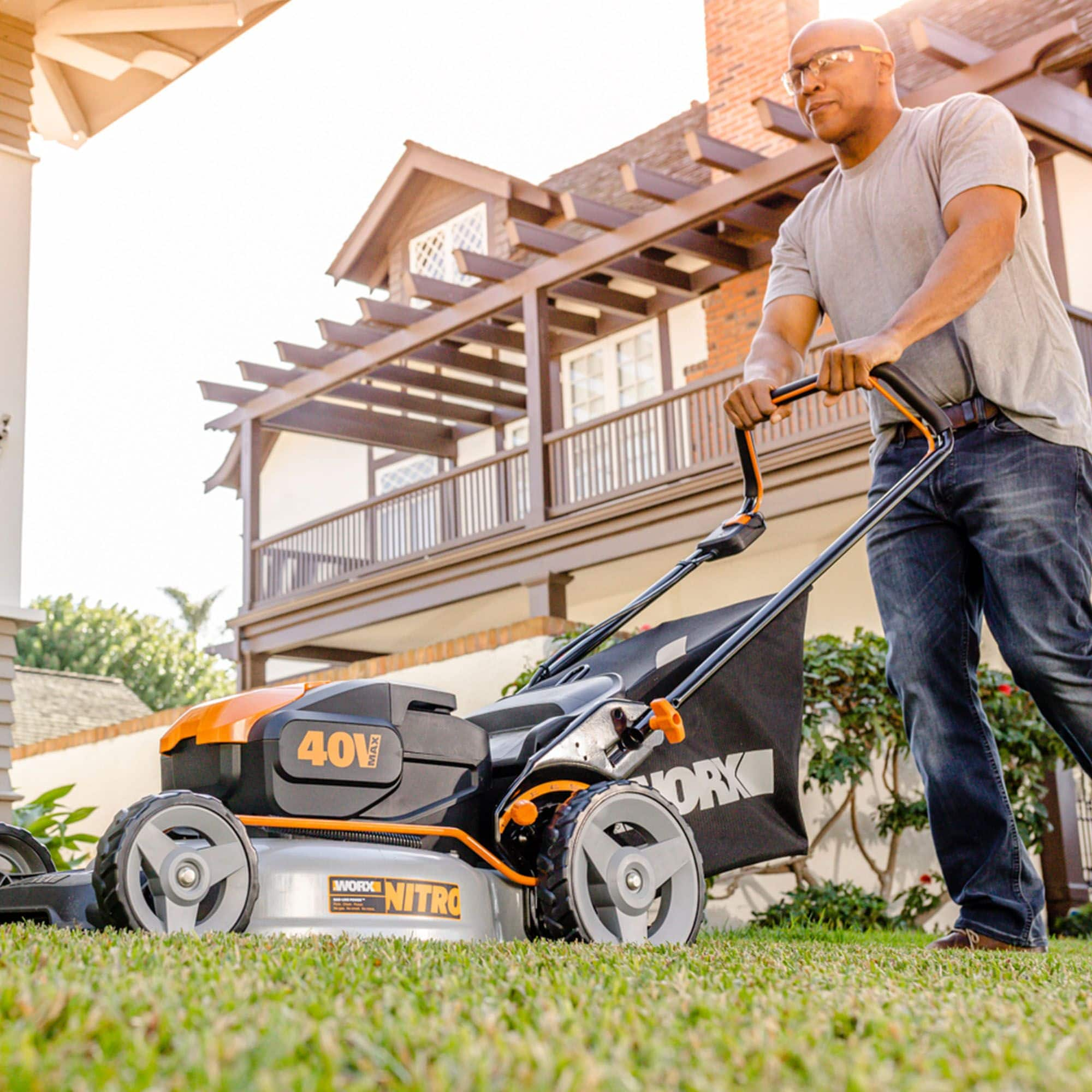 WORX Nitro 3 in 1 2x20V 5Ah Battery Cordless Brushed Walk Behind