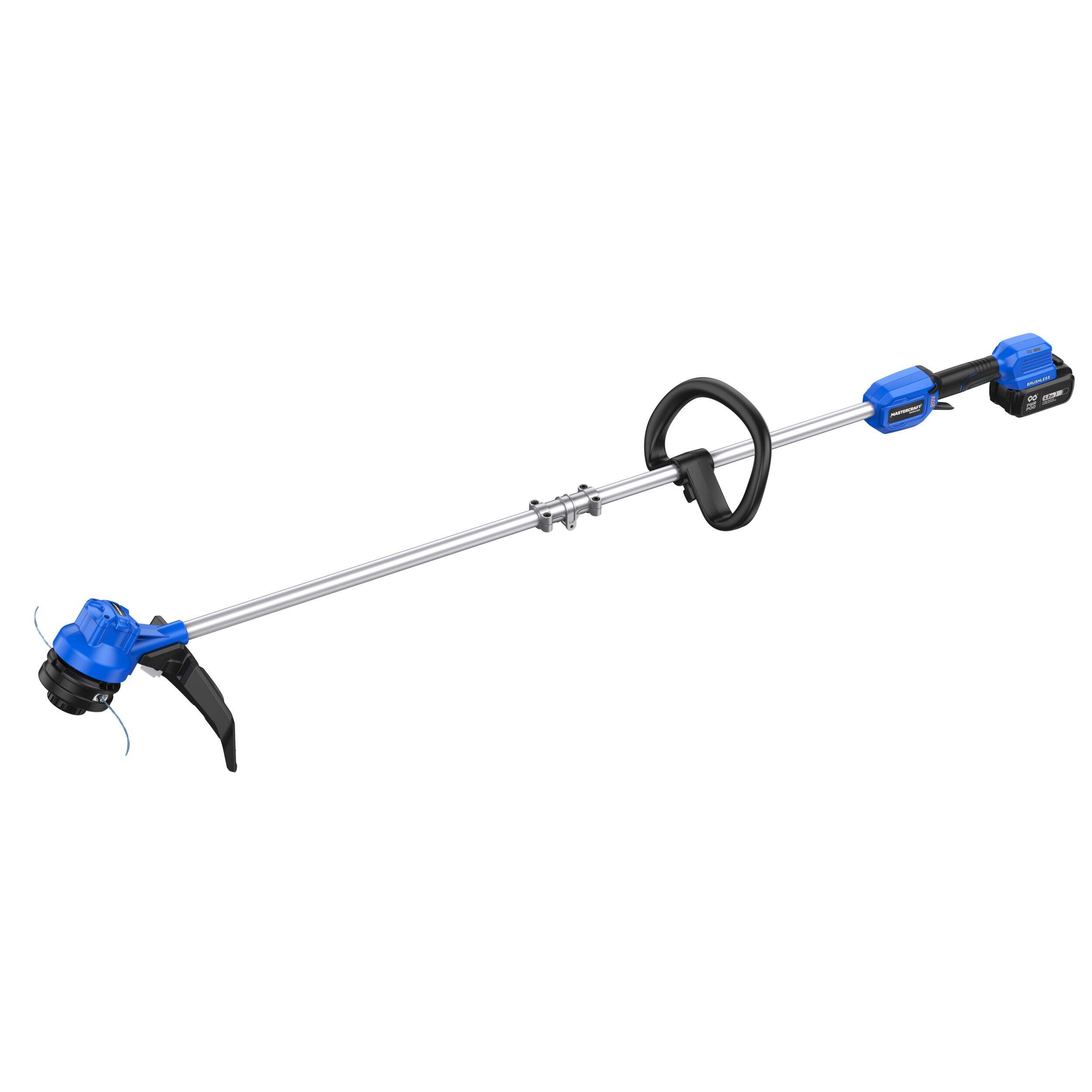 Mastercraft 20V Brushless Cordless Grass String Trimmer Kit, 12-in with 4.0Ah Battery & 45W Charger Front_Angled_Left