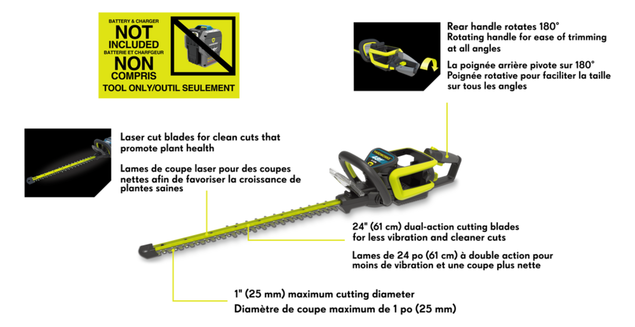 Yardworks cordless hedge trimmer cheap
