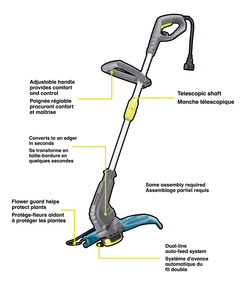 Yardworks 5A Electric Corded String Grass Trimmer/Edger, 14in