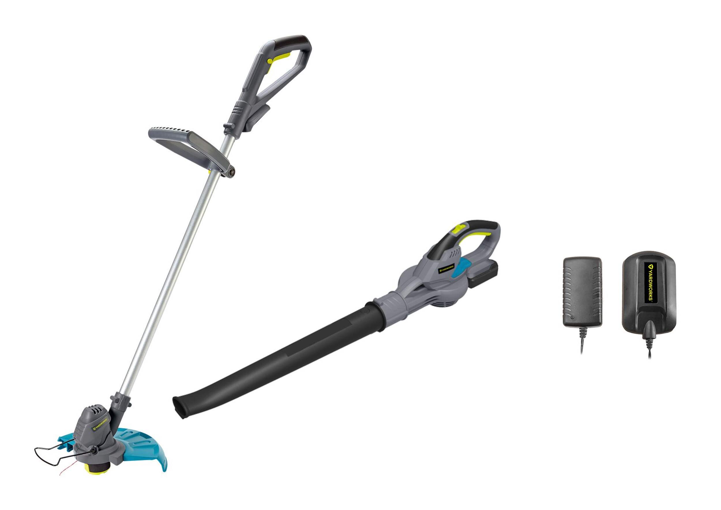 Yardworks 20 V Cordless Grass Trimmer & Blower/Sweeper Combo Kit, 10-in Composite_or_Mixed