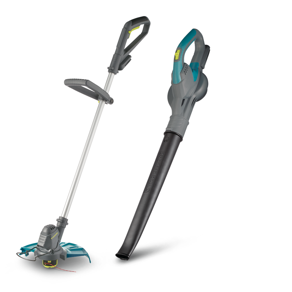 Yardworks 20 V Cordless Grass Trimmer & Blower/Sweeper Combo Kit, 10in