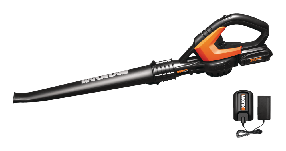WORX Power Share 20 V Max Cordless Leaf Blower/Sweeper, 2 Ah Battery