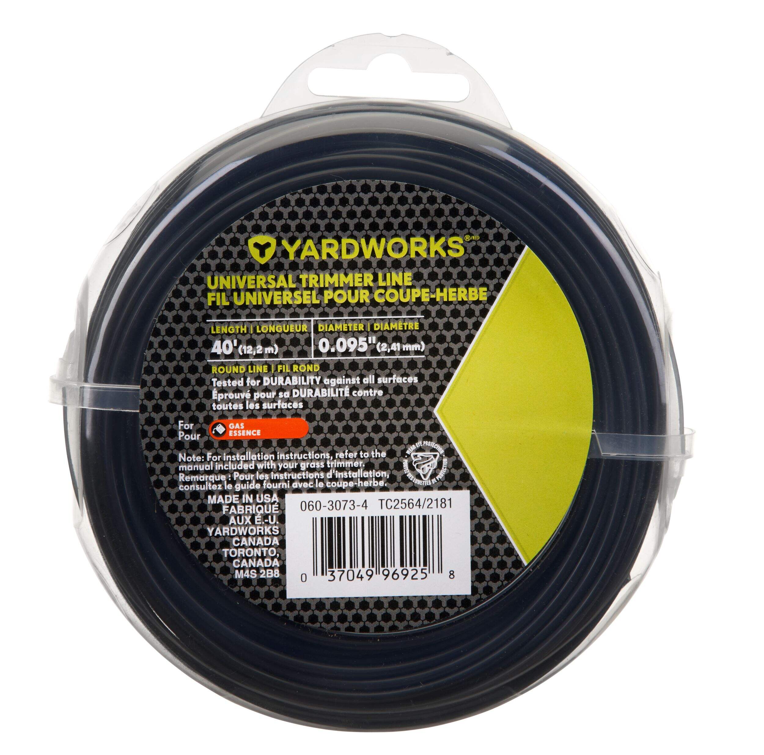 Yardworks Universal Round Trimmer Line, 0.095-in x 40-ft Front_Flat