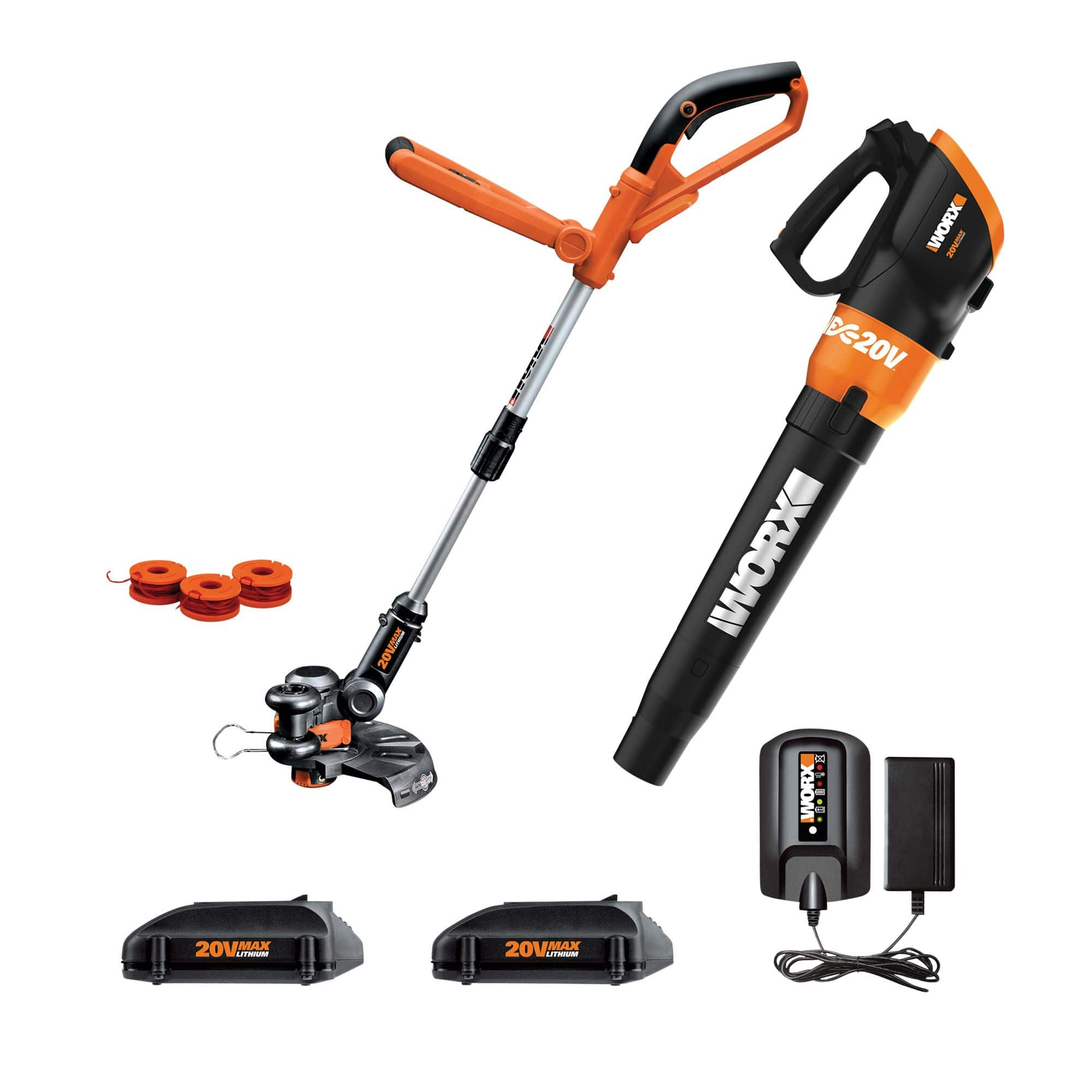 Worx 20v trimmer blower and hedge trimmer combo sale