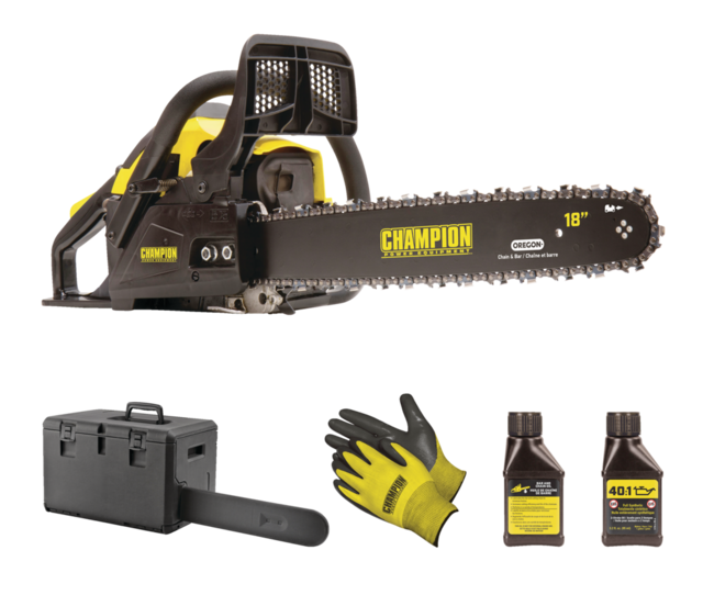 Champion Power Equipment 40cc 2Cycle Engine Chainsaw Kit, Black/Yellow