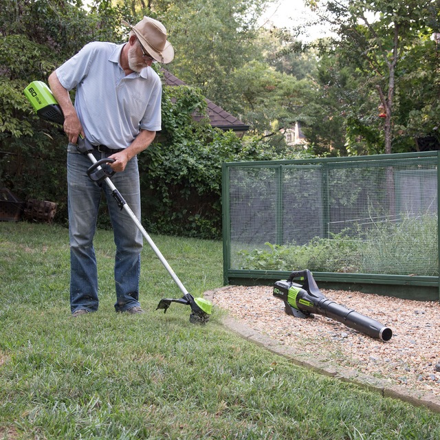 Greenworks 60 V Cordless String Trimmer & Leaf Blower Combo Kit, 2.5 Ah