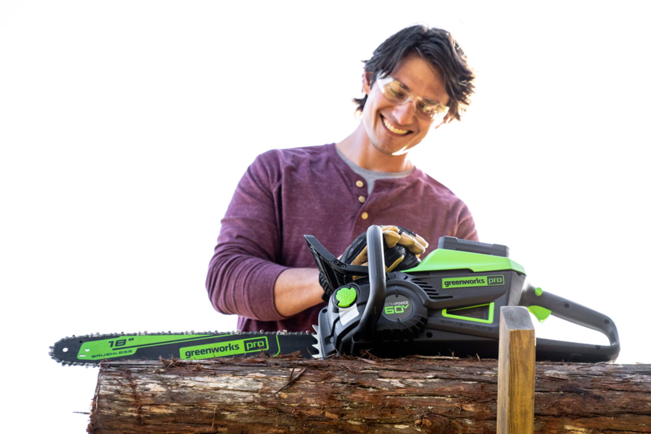 Greenworks Pro 60 V Brushless Cordless Chainsaw, Tool Only, 18in