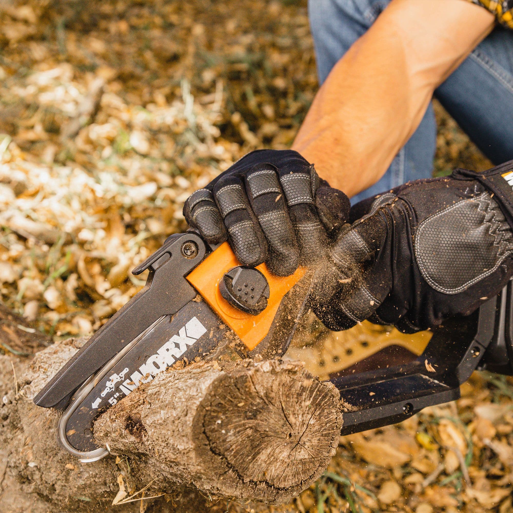 Gas powered deals pruning saw