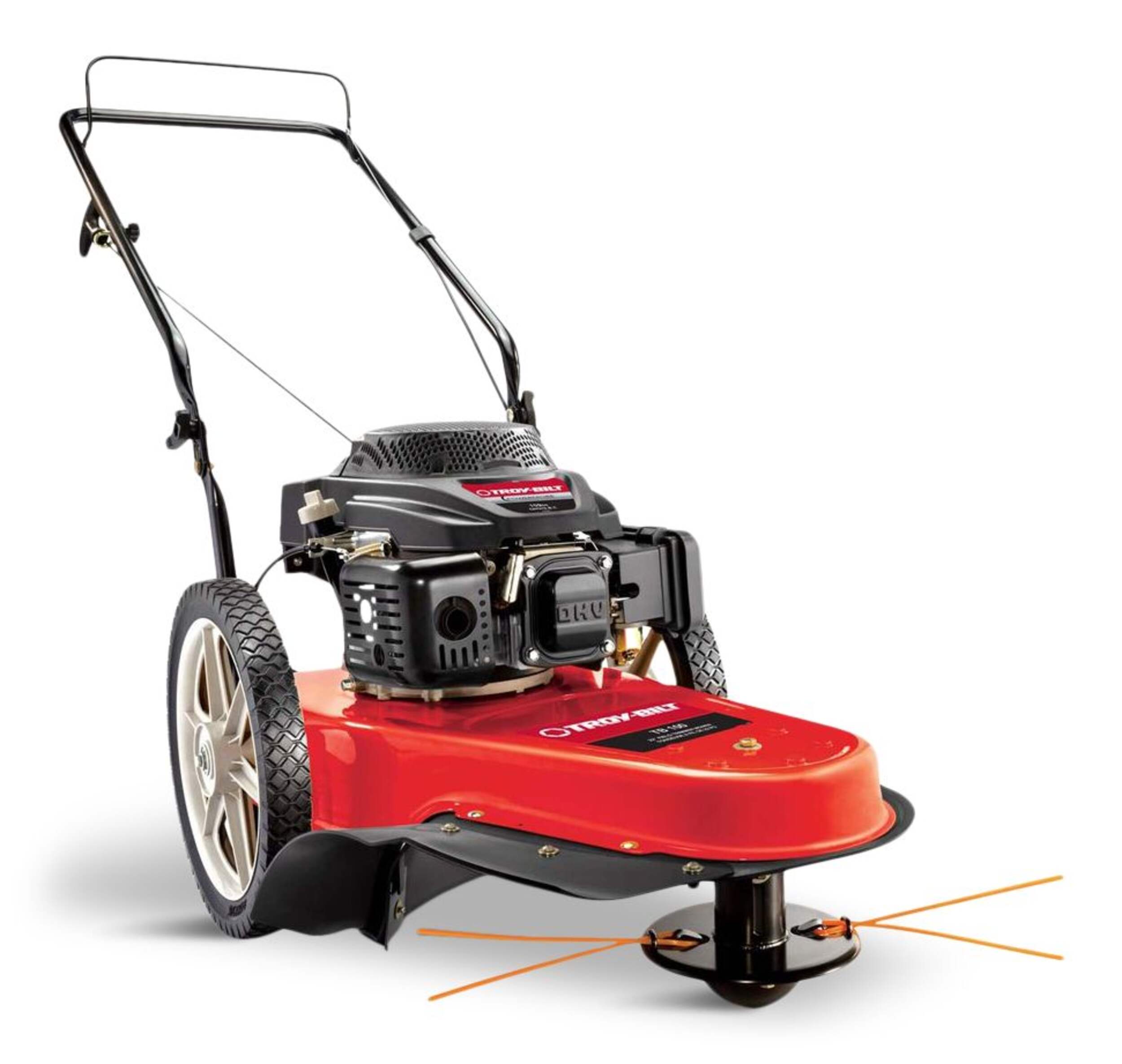 Troy-Bilt 159cc OHV Engine String Trimmer Mower with 14-in Wheels, Black & Red, 22-in Front_Three_Fourths_Angled_Right